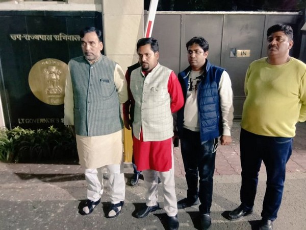 Gopal Rai outside Lieutenant Governor Anil Baijal's residence on Monday night in New Delhi.