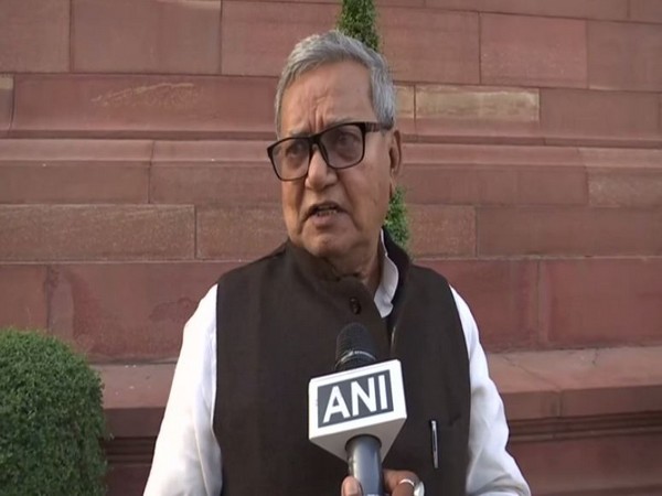 Rajya Sabha MP and BJP leader Gopal Narayan Singh speaking to ANI in New Delhi on Wednesday. Photo/ANI