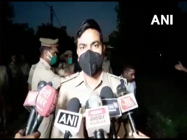 Superintendent of Police (SP) Pratap Gopendra Yadav talking to reporters on Monday. Photo/ANI