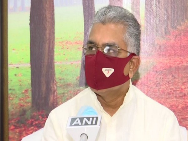 West Bengal BJP chief Dilip Ghosh speaking with ANI on Monday.