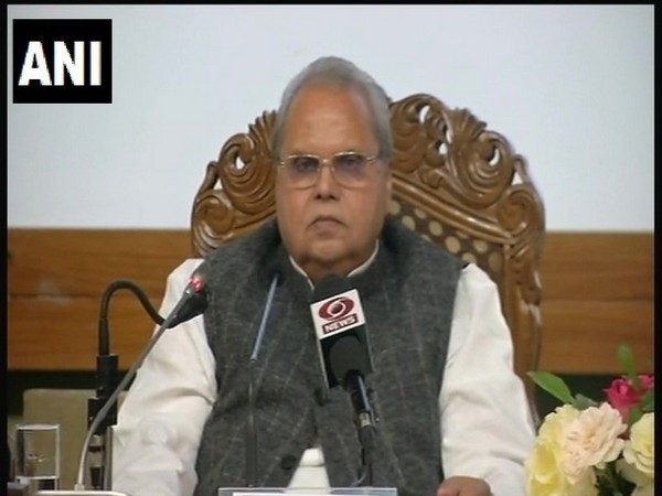 Jammu and Kashmir Governor Satypal Malik speaking to media persons on Wednesday. 