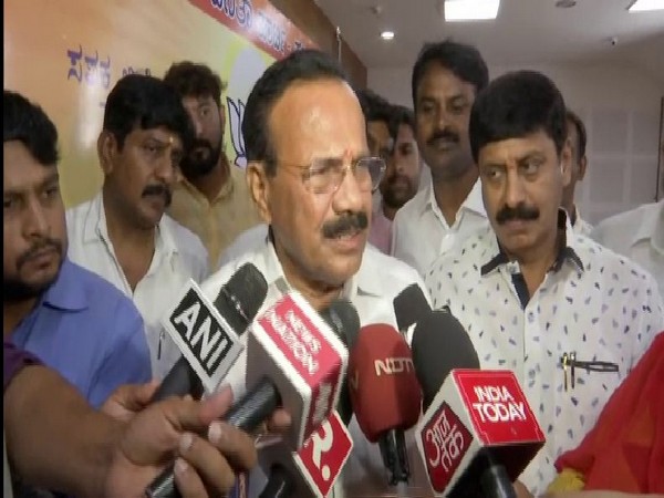 Union Minister Sadananda Gowda speaking to media persons in Bengaluru on Monday. Photo/ANI