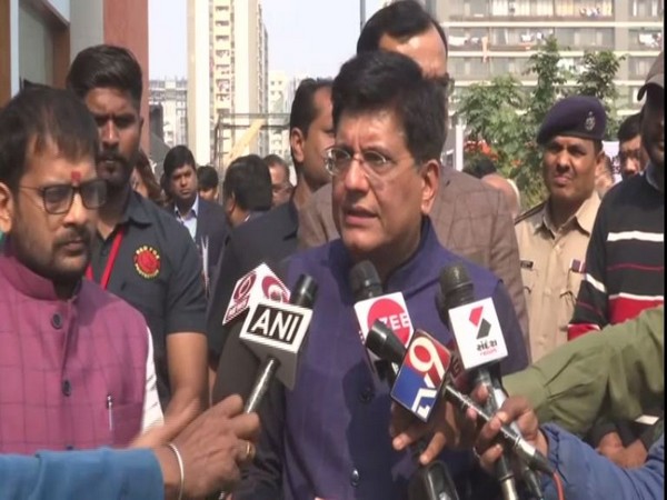Piyush Goyal speaking to reporters in Ahmedabad on Friday. Photo/ANI