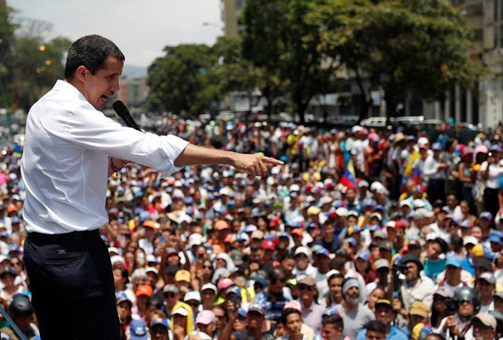 Juan Guaido Speaking before his supporters during a rally against the government of Venezuela's President Nicolas Maduro on Wednesday (Photo: Reuters)