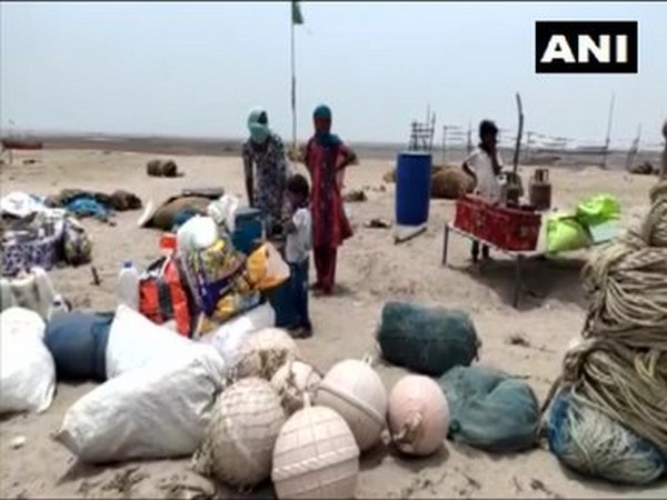Visual of people near Gujarat's Junagadh coastal areas (Photo/ANI)