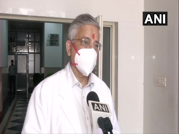 AIIMS Director Randeep Guleria speaking to ANI on Thursday. (Photo/ANI)