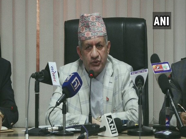 Nepal Foreign Minister Pradeep Gyawali speaking to reporters in Kathmandu on Monday.