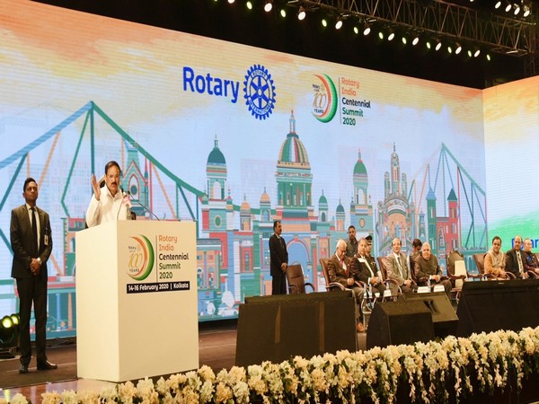Vice President M Venkaiah Naidu addressing the Centennial Summit 2020 of Rotary India in Kolkata on Sunday. Photo/ANI