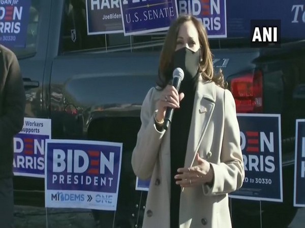 Kamala-Harris, the running mate of US Democratic presidential nominee Joe Biden in Michigan on Tuesday.