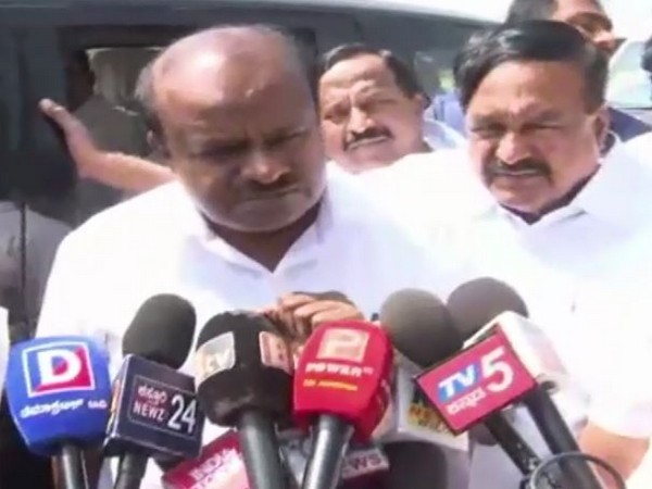Former Karnataka Chief Minister and JD(S) leader HD Kumaraswamy speaking to reporters on Friday. Photo/ANI