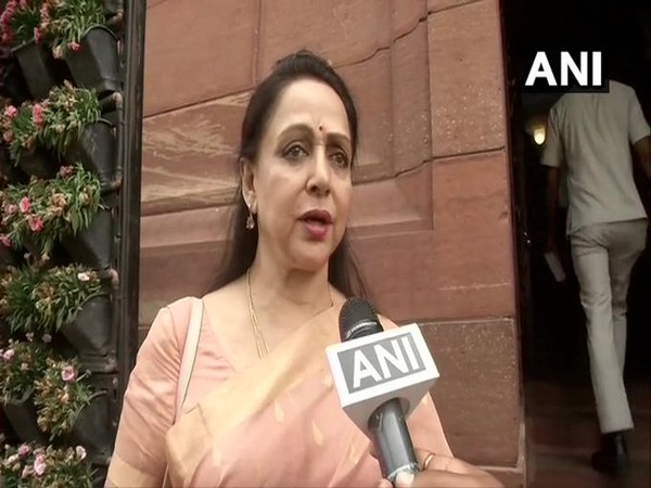 BJP MP Hema Malini speaking to ANI in New Delhi on Friday. Photo/ANI