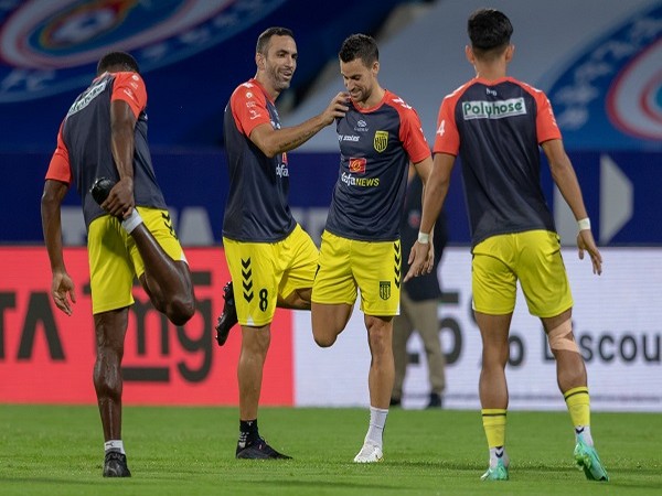Hyderabad FC players training ahead of their game against BFC (Image: ISL)