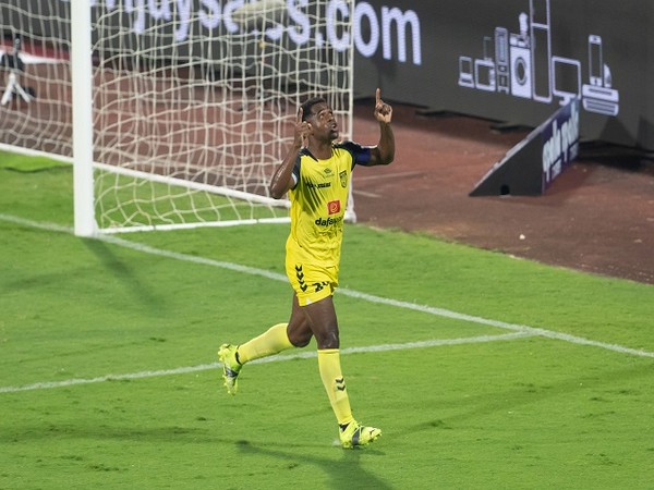 HFC's Ogbeche celebrates after scoring a goal (Image: ISL)