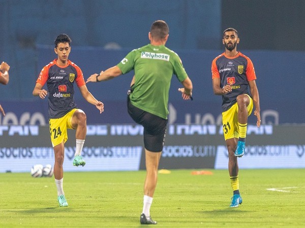 Hyderabad FC's Rohit Danu and Akash Mishra during a training session (Image: ISL)