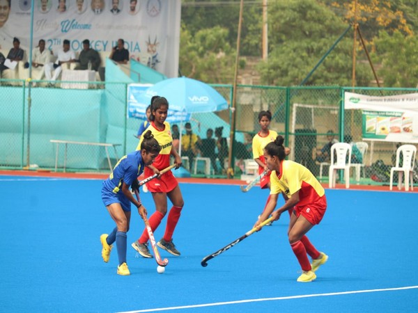 Players in action during 12th Hockey India Junior Women National Championship (Image: HI)