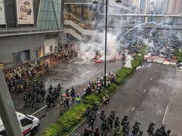 An anti-government protest in Hong Kong.