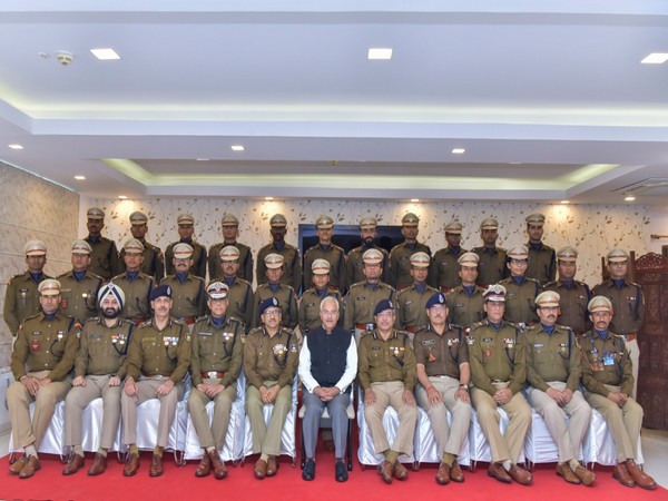 Union Home Secretary Ajay Kumar Bhalla With CRPF officials in New Delhi on Friday. Picture Courtesy - Twitter/CRPF India