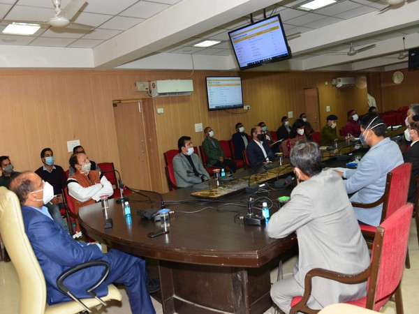Himachal Pradesh CM chairs a meeting to take a stock of COVID-19 sitation (Photo ANI)