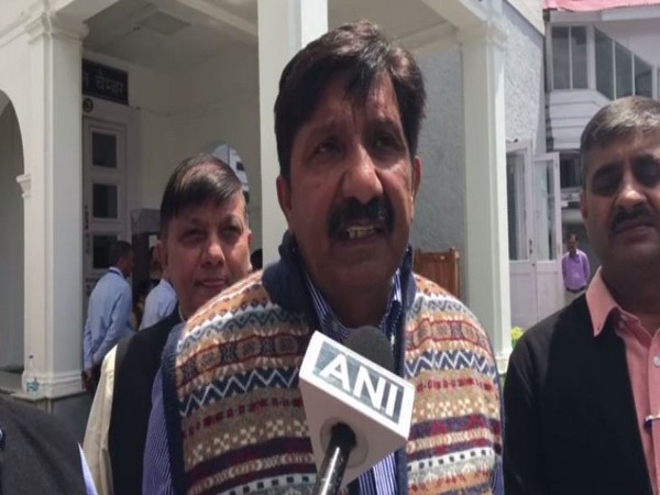Congress leader Mukesh Agnihotri talking to ANI on Thursday in Shimla. Photo/ANI