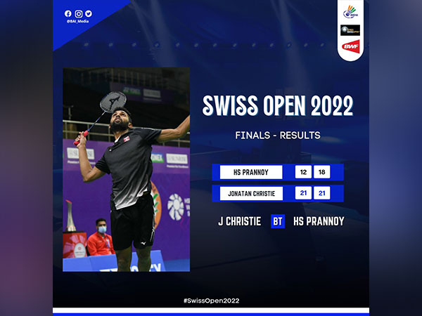 HS Prannoy in men's singles final of Swiss Open (Image: BAI Media)