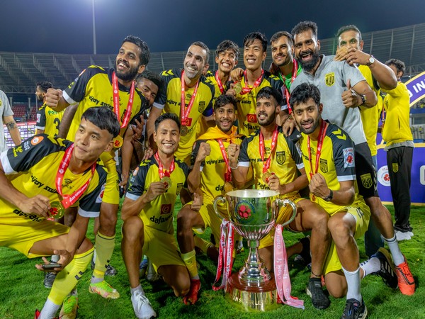 Hyderabad FC celebrating after winning ISL 2021-22 (Image: ISL)