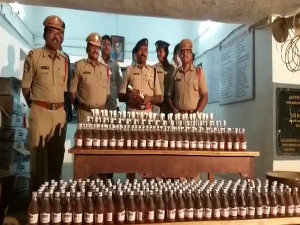 Illegal liquor bottles have been seized in Andhra Pradesh's Morsapudi village of Krishna district.