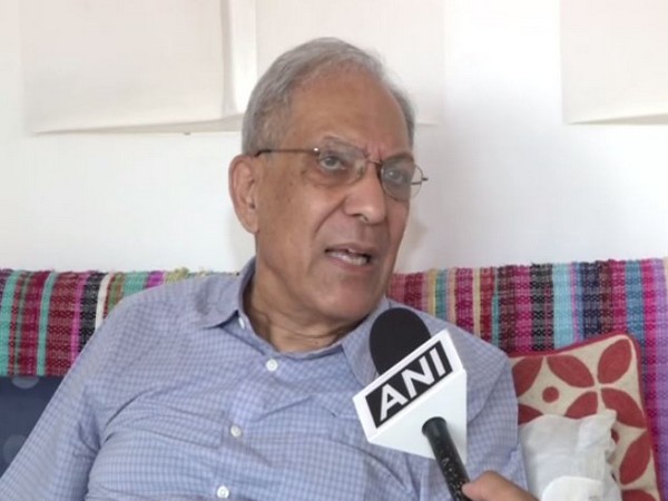 Former Foreign Secretary Salman Haidar talking to ANI in New Delhi on Monday.