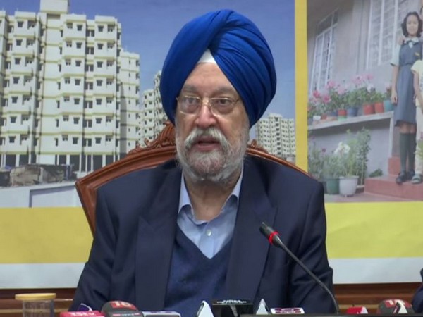 Union Minister Hardeep Singh Puri speaking at a press conference in New Delhi on Friday. photo/ANI