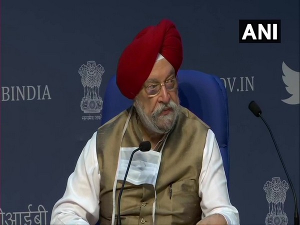 Union Housing and Urban Affairs Minister Hardeep Singh Puri addressing a press conference in New Delhi on Tuesday.