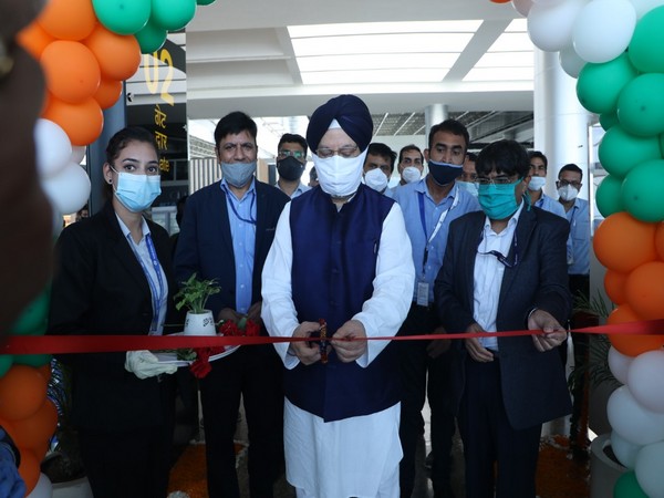 Hardeep Singh Puri inaugurates passenger boarding bridges at Chandigarh airport (Photo/ANI)