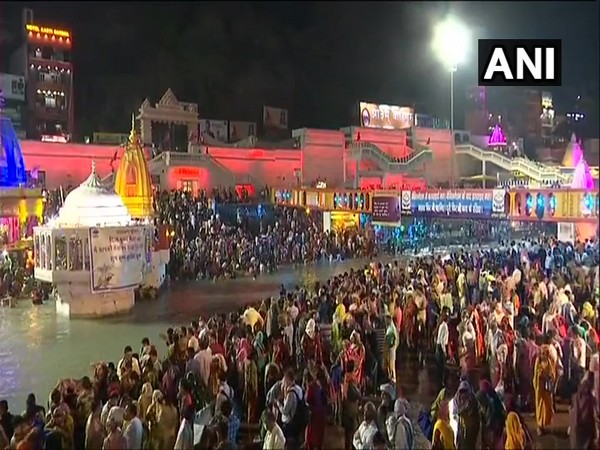 Visuals from Har Ki Pauri in Haridwar (Photo/ ANI)