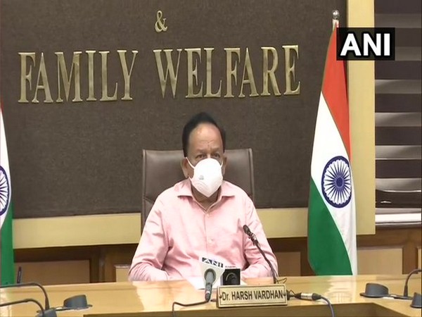 Union Health Minister Dr Harsh Vardhan speaking at the meeting World Bank- International Monetary Fund (IMF) annual meeting on Wednesday. Photo/ANI
