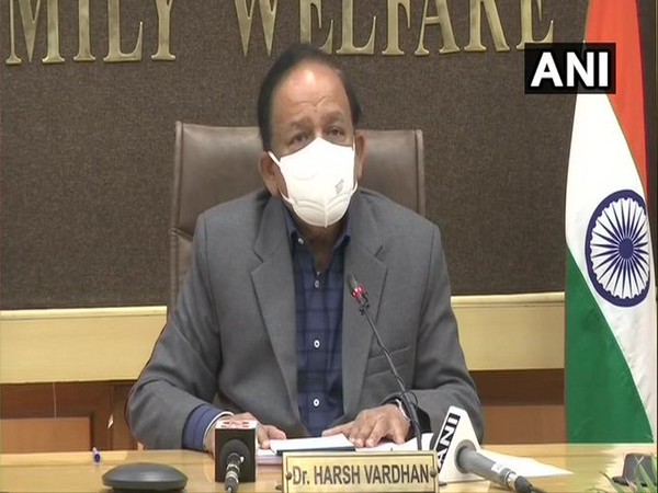 Union Health Minister Harsh Vardhan addressing the 22nd Group of Ministers (GoM) meeting on COVID-19 on Saturday.