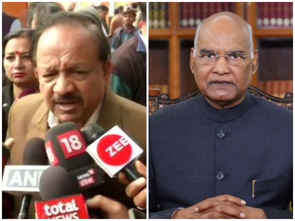 Union Health Minister Dr Harsh Vardhan (left) President Ram Nath Kovind (right)