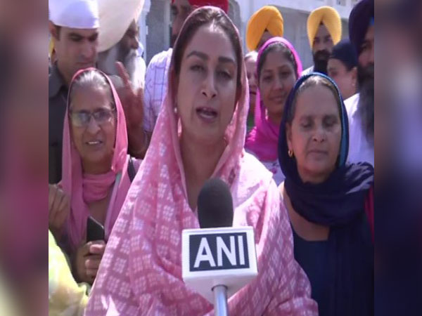 Union Minister and Shiromani Akali Dal leader Harsimrat Kaur Badal talking to ANI on Friday in Amritsar