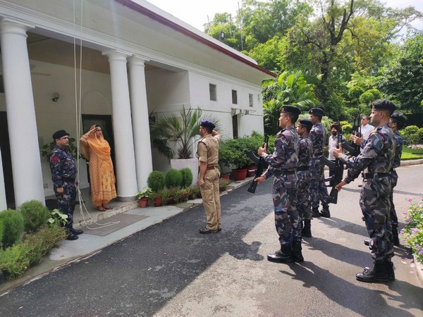 Union Food Processing Industries Minister Harsimrat Kaur Badal during 73rd Independence Day celebration in New Delhi on Thursday. (Photo: Twitter)      