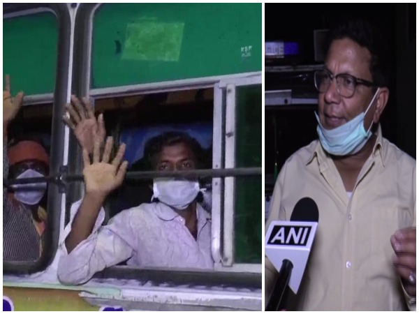 Migrant labourers off to their native state from Ambala. RK Gupta, Nodal officer, speaking to ANI. Photo/ANI