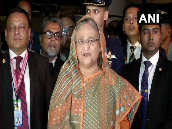 Bangladesh Prime Minister Sheikh Hasina addressing media persons in Kolkata on Friday.