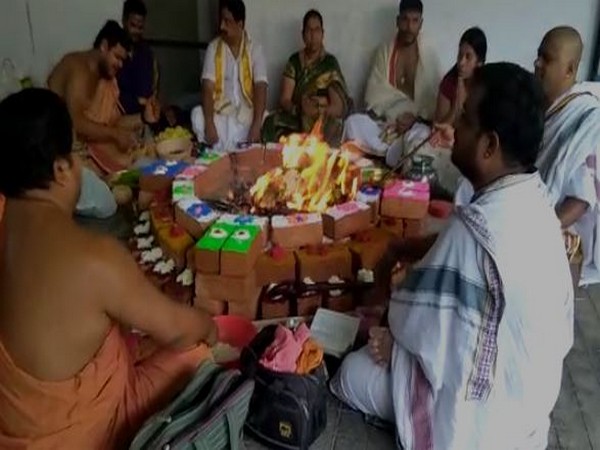 Telugu Desam party Member of Legislative Council Buddha Venkanna performs 'Kali Yaga'  in Andhra Pradesh on Thursday. Photo/ANI