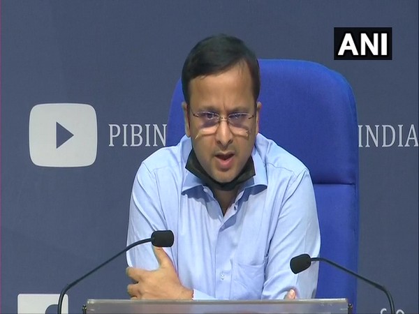 Lav Aggarwal, Joint Secretary, Health and Family Welfare Ministry, speaking at the press briefing in New Delhi on Saturday. Photo/ANI