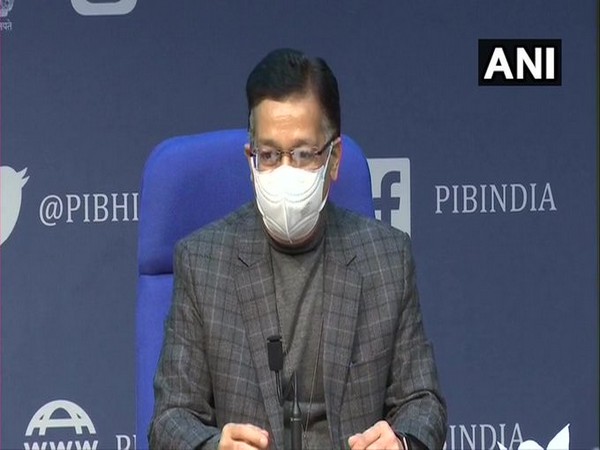 Union Health Secretary Rajesh Bhushan at a press conference on Tuesday. (Photo/ANI)