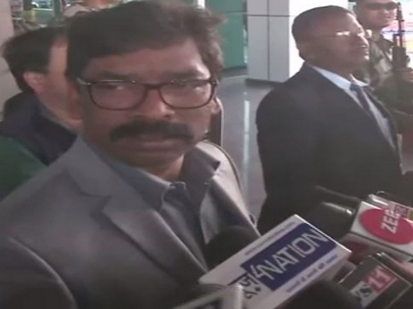 Chief Minister of Jharkhand Hemant Soren speaking to reporters on Monday. Photo/ANIA