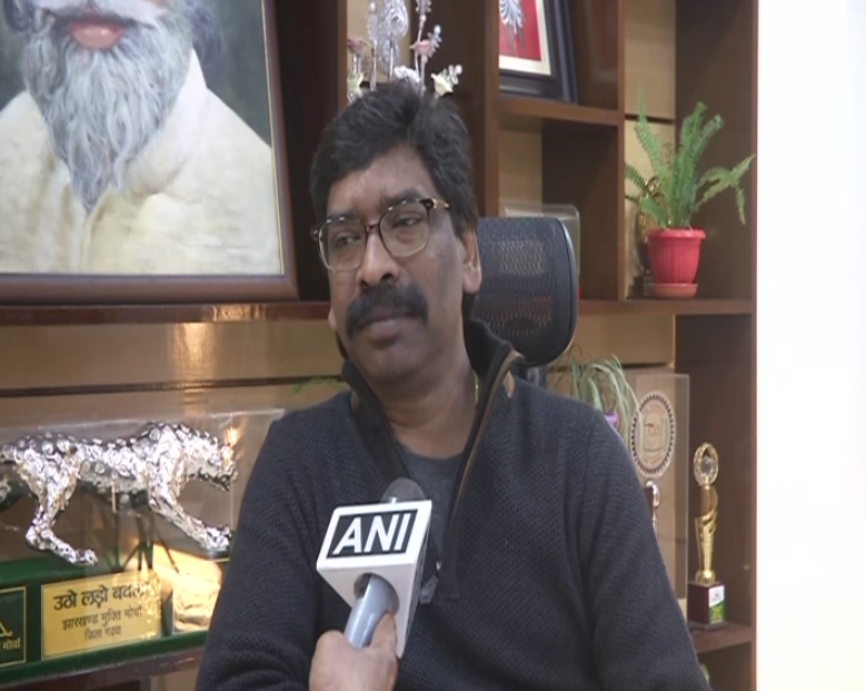 Jharkhand Chief Minister Hemant Soren speaking to ANI in Ranchi on Monday [Photo/ANI]
