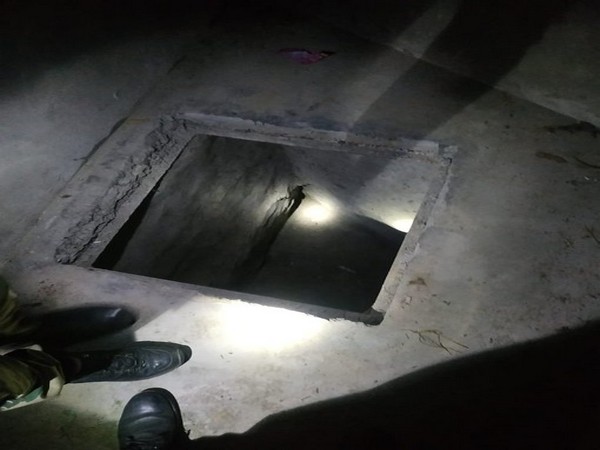 The hideout, located in a shop, busted by security forces on Monday. Photo/ANI