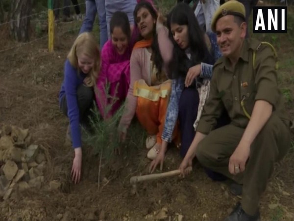 Over two hundred differently-abled students participated in a plantation drive dedicated to late Sushma Swaraj. Photo/ANI