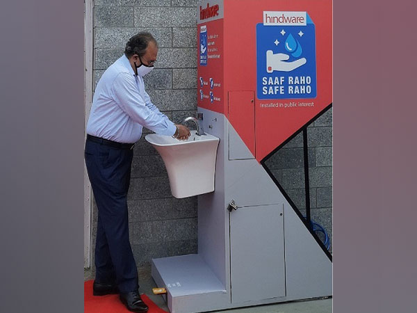 Sanjay Kalra, Chief Executive Officer, Bath Products & Tiles, Brilloca Limited inaugurates the new Hindware Contactless Handwashing System in the National Capital Region