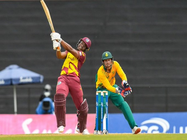 Evin Lewis in action against South Africa (Photo/ Windies Cricket Twitter)