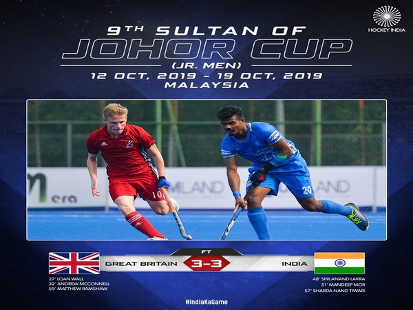 India play out a 3-3 draw against Great Britain. (Photo/Hockey India Twitter)
