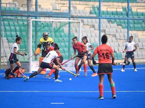 Players in action in Khelo India U21 Women's Hockey League (Image: Hockey India)