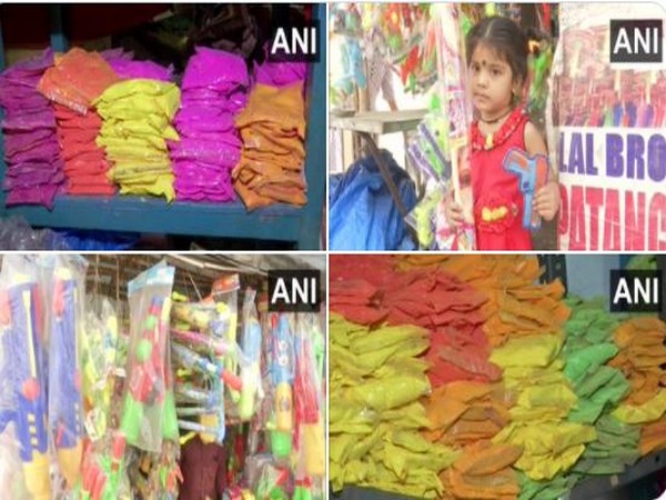 Colours and water guns in Telangana markets (ANI)